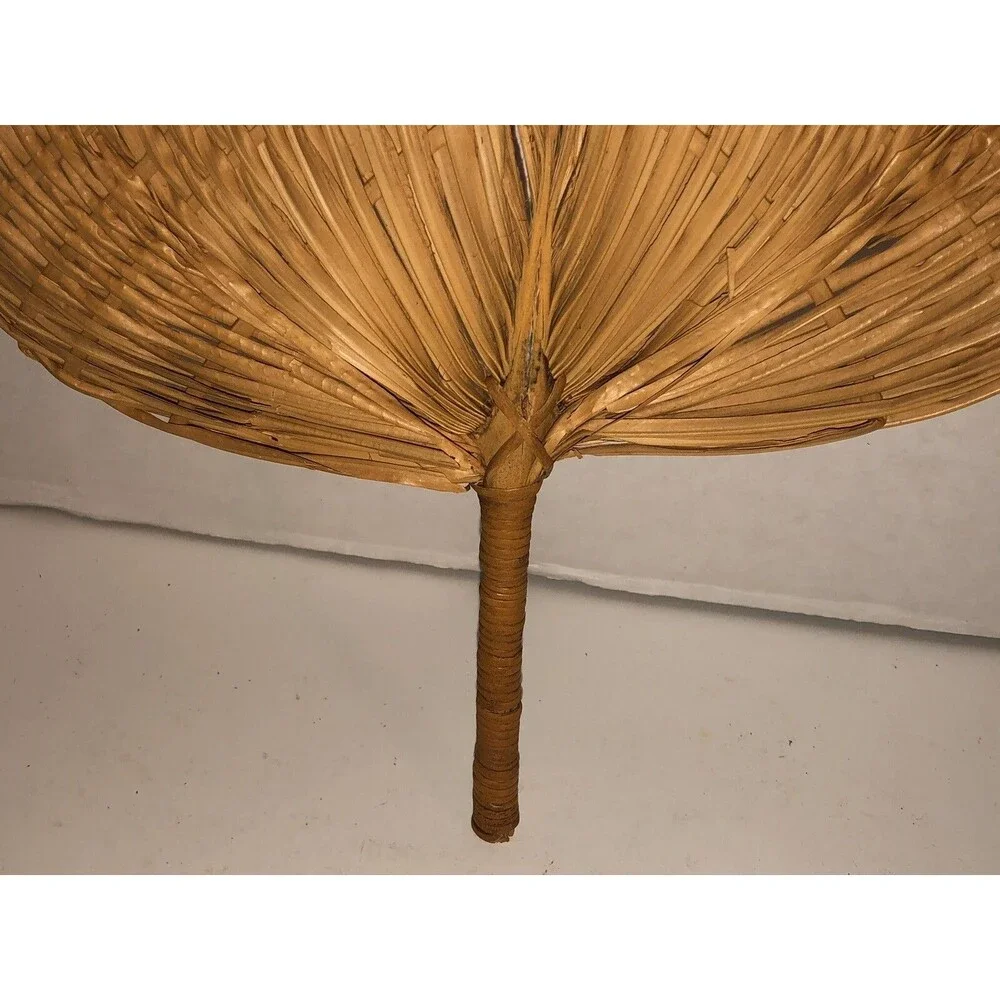 Vintage 20s 30s Wicker Woven Hand Fan McDougald-Bleckley Mortuary ANDERSON SC
